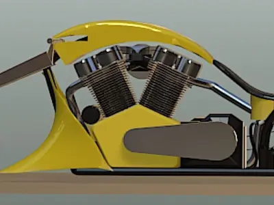 Harley Davidson Bumblebee Street Trike - High Poly 3D model