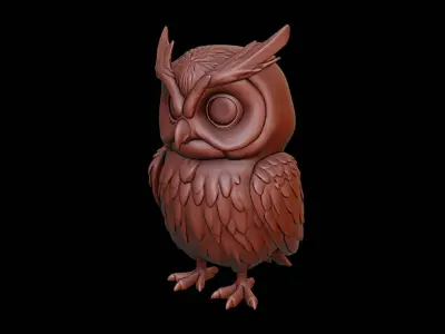 Owl Animal Sculpture 3D print model get