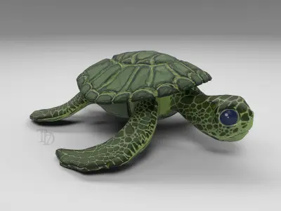 Stylized Turtle - Multiple Texture Options Low-poly 3D model