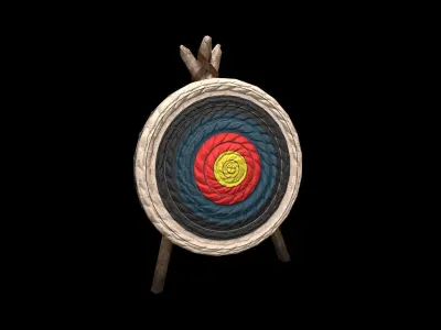 Archery Target - PBR - Textured Low-poly 3D model