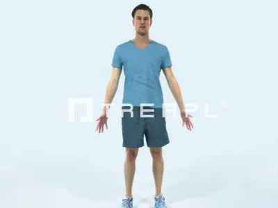 Virtue H Animated Rigged Sports Man Low-poly 3D model