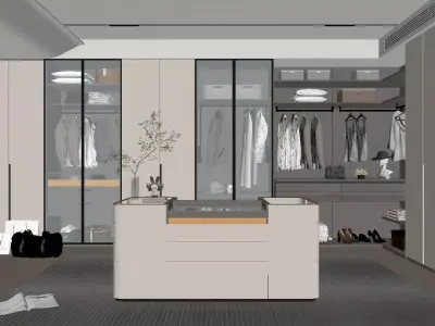 Modern Light Luxury Cloakroom 3D model