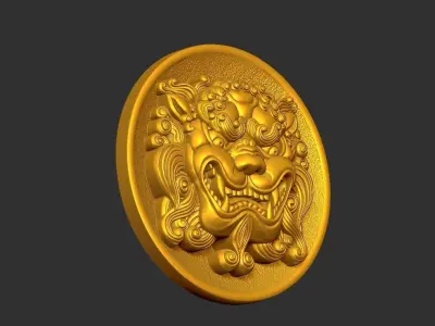 Guardian Lion Head 3D print model