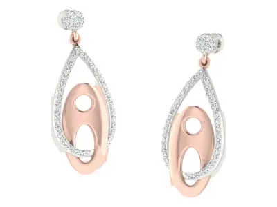 Women Drop Earrings 3dm STL OBJ FBX Renders Details 3D print model 20