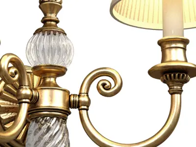 Brass Crystal Wall Lamp Sconce Light in Classic Style 3D model