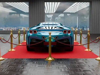 car exhibition hall showroom 3D model