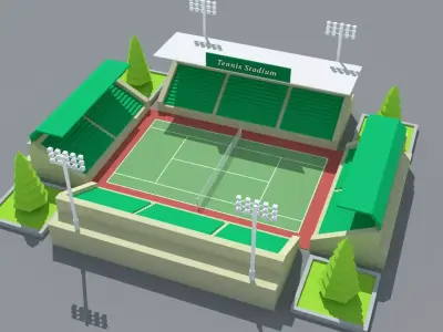 SimplePoly Stadium Kit Low-poly 3D model