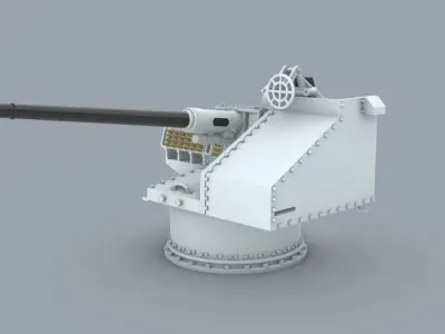 Boffin 40mm Bofors Low-poly 3D model