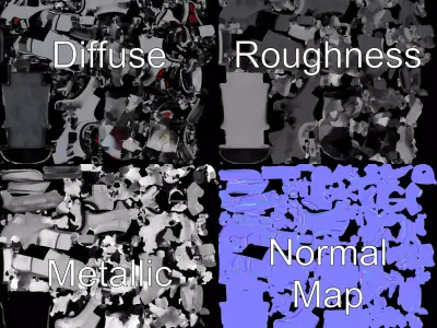 Stealth Racer Black model pack Low-poly 3D model