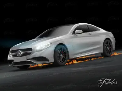 Mercedes S63 AMG 2015 and Environment 3D model