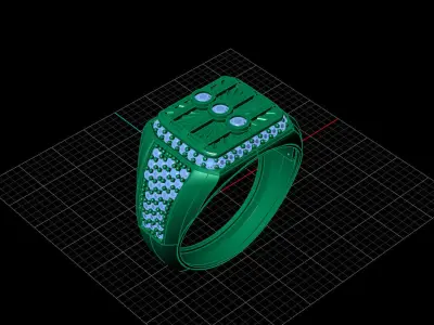 Print Ready STL 3DM  Gents Rings Diamond Men Ring  3D print model 101