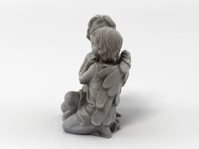 Angel 2 pair of angels kissing each 3D model