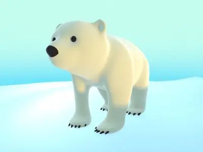 Polar Bear Cub - Stylized Low-poly 3D model