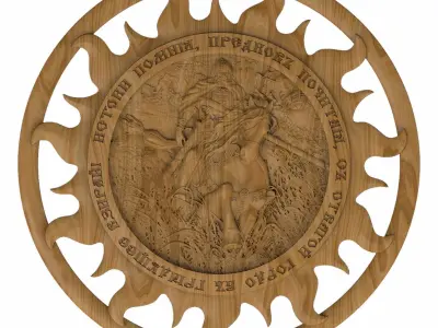 Carved panel painting STL 3D model 21