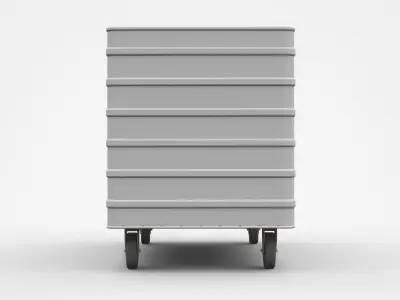 Flatter Industrial Container On Wheels 3D model
