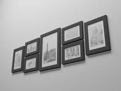 7 Photo Frame Layout Free 3D model