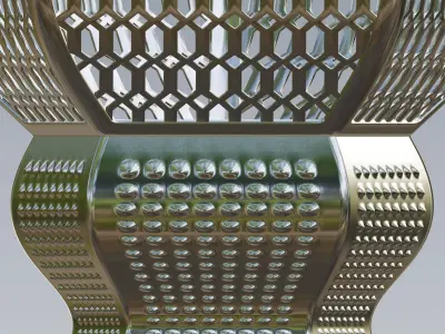 Antique Moroccan metal lantern 3D model