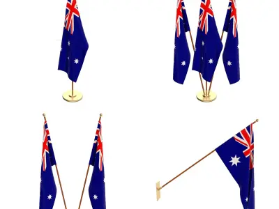Australia Flag Pack 3D model