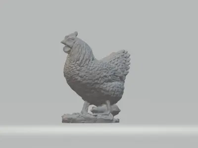 Hen Sculpture 3D print model