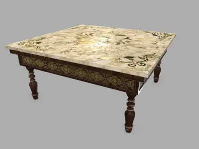 Table marble tile Low-poly 3D model