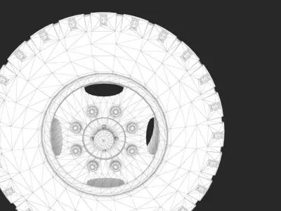 wheel tire Low-poly 3D model