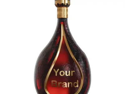 Luxury Wine Bottle Stylized Branding-Ready 3D Model 3D model