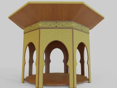 Moroccan Traditional Octagon Table 3D model