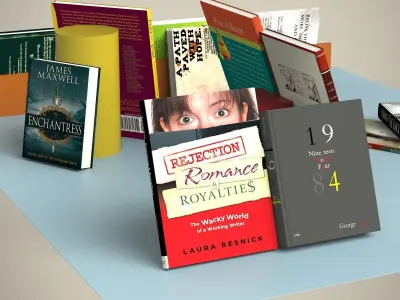 Books Set book shelf with 3D model