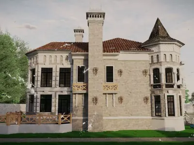 Luxury Classical School Building 3D model