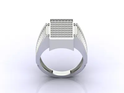 Print Ready STL 3DM  Gents Rings Diamond Men Ring  3D print model 54
