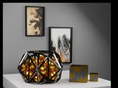 Decoration Set with Frames 3D model