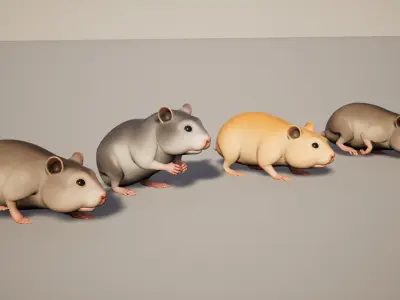Hamster stylized Low-poly 3D model
