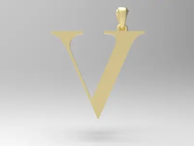 Alphabet Latin V 3D print model