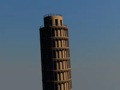 Menara Pisa Low-poly 3D model