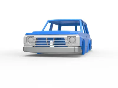 Shell of vintage SUV Scale 1 to 25 3D print model