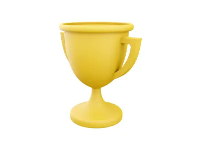 3d golden cup cartoon 3D model