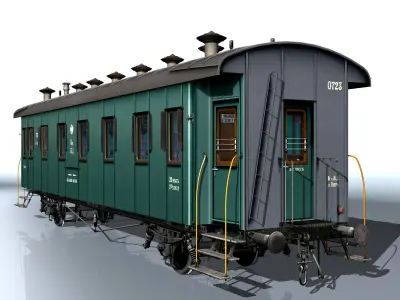 Passenger carriage 2-axles 3D model