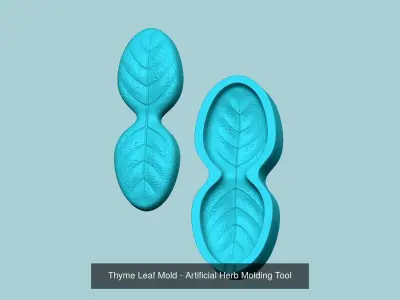 10 Culinary Herbs Leaf Molds - Artificial Molding Tools 3D Model Collection