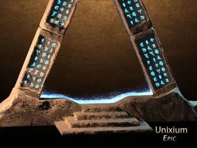 Modular Ancient Atlantean Temple Low-poly 3D model