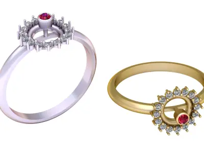 stylish ring pendant 3d printable model 3D print model