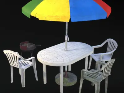 Barbecue in the garden  3D Model Collection