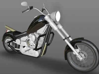 Harley Davidson Chopper Sports Bike 3D Model Game Ready Asset  Low-poly 3D model