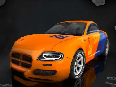 Low-poly 3d Car Gaming model Low-poly 3D model
