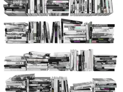 Books 150 pieces 2-4-5 Low-poly 3D model