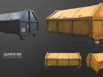 Dumpster Pack 3D model Low-poly 3D model