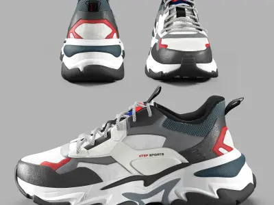 XTEP sneakers 3D model