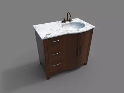 Marble Bathroom Sink Free low-poly 3D model
