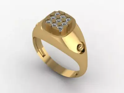 men ring for daimonds 3D print model get
