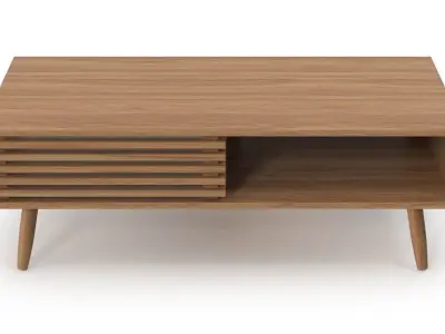 Wooden Sideboard v2 Low-poly 3D model