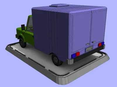 Cartoon Low Poly Truck Low-poly 3D model